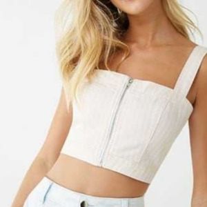 Forever 21 Cropped Striped Strap Top Women's Size S